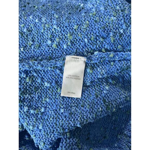 J Jill Blue Speckled Knit Sweater Button Shoulder Long Sleeve Women's 2X - Picture 8 of 9